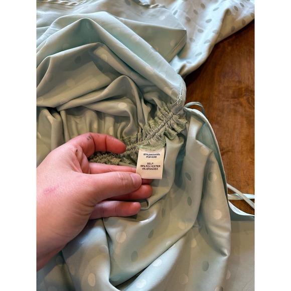 NWT Skies Are Blue Silky Polka Dot Mint Green Slip Dress Size Medium - Picture 8 of 13